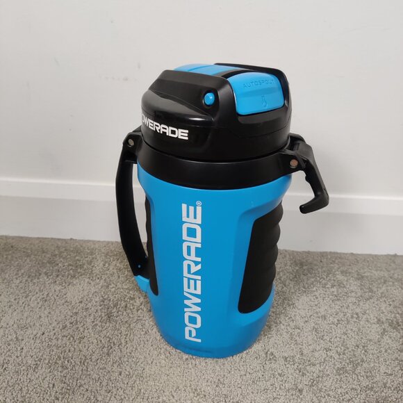 Powerade Squeeze Water Bottle Blue Black Gym Fitness Athletic - Picture 2 of 8